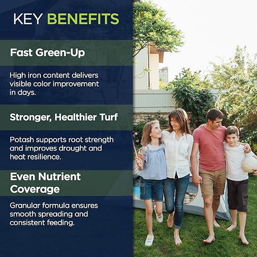 Supply Solutions | ProGreen 12-0-8 Plus 14% Iron | Granular Lawn and Garden Fertilizer - Plant Food Support for Deep Green Color and Stronger Roots - Perfect Spring Boost for Lawns (40 Pounds)