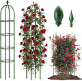 Joyhalo 2 Pack Trellis for Climbing Plants Outdoor 74 Inch High Adjustable Garden Trellis for Flowers Green Plastic Coated Steel Plant Stakes Use As Tomato Cage