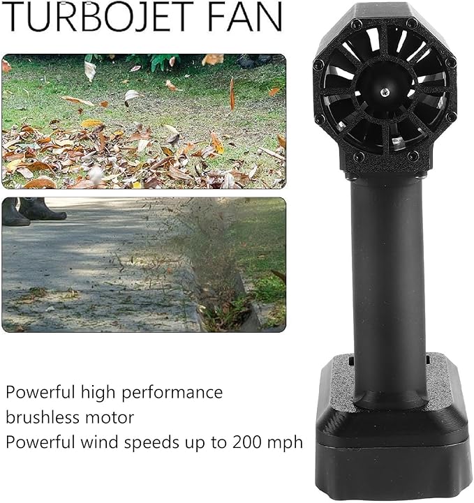 Electric Jet Dry Blower PETG 150000RPM High Speed Turbofan Brushless Motor Air Duster 1.36KG Powerful Thrust Portable Handheld Electric Cordless Air Blower for Car Cleaning