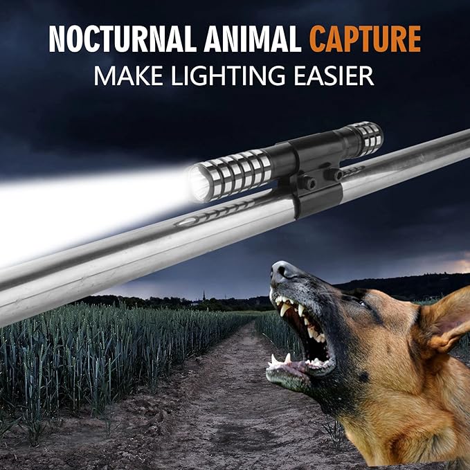 Dog Catcher Pole Animal Catch Pole Control Tool Trap Kit for Dogs Pig Fox Hog and Other Wildlife Catching - 52inch with Flashlight