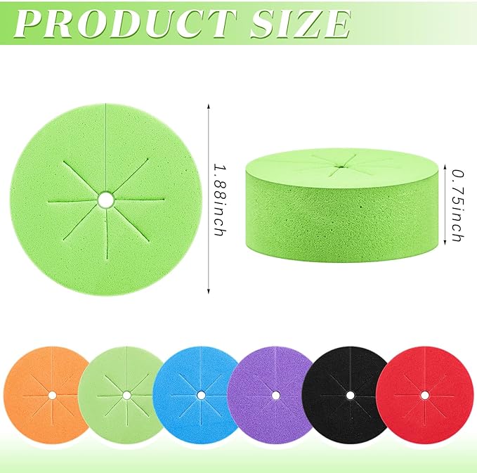 Lallisa 120 Pcs Clone Collars 2 Inch Foam Inserts for Hydroponic Cloning Machines Fits 2 Net Pots Reusable Collars for Hydroponics Plant Germination in DIY Cloner and Clone Machines (Multicolor)