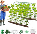 Cucumber Trellis for Raised Bed Arch U-Shaped Garden Trellis for Climbing Plants Adjustable Plant Support with Climbing Net for Cucumbers Tomatoes Peas Beans &amp Vine Flowers (50x47x45 Inch)