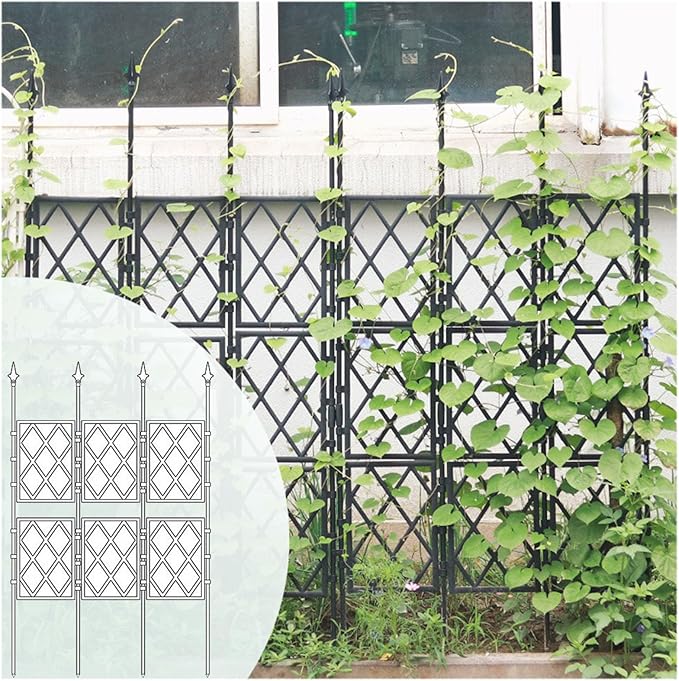 Garden Trellis for Climbing Plants PE Lattice Grid Panels for Potted Plants Sturdy Rustproof Plant Support Stakes for Outdoor Garden Lawn Patio 9 Sizes(Size:85x130cm)