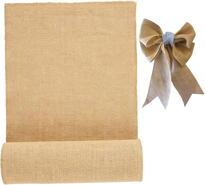 Weed Barrier Fabric 16ft X 19 Inch Jute Burlap Fabric Cuttable Tree Wrap for Gardening Outdoor Trees Weddings Party