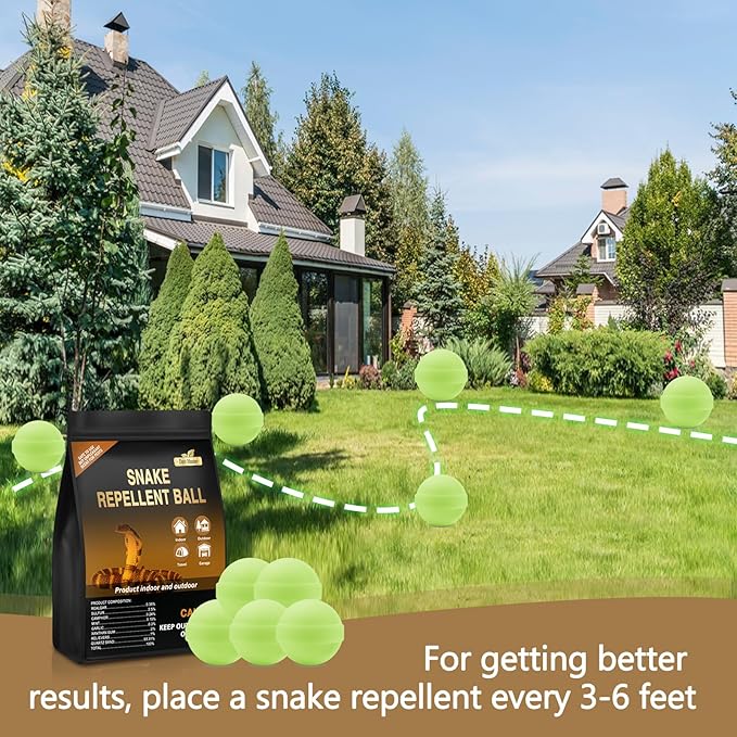 30 Pack Snake Repellent for Yard Powerful Snake Away Repellent for Outdoors Moth Balls for Outdoor Use