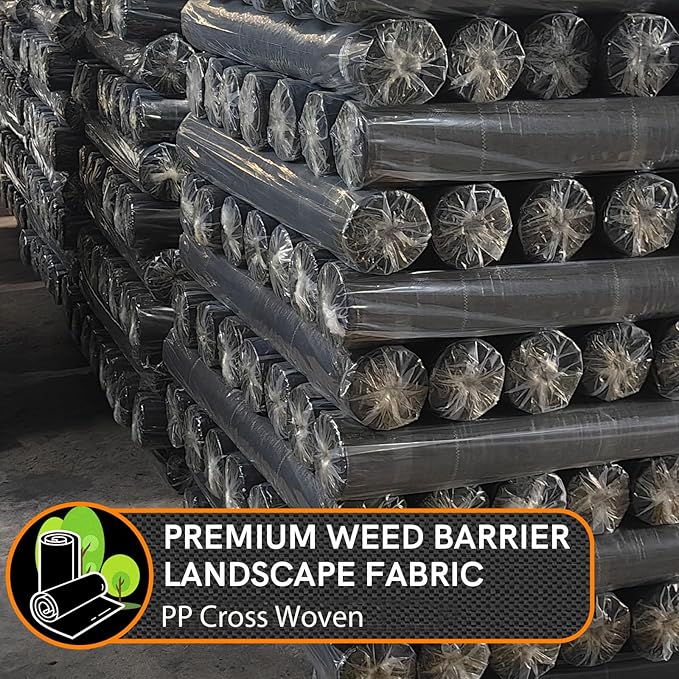 6FT x 100FT Weed Barrier Landscape Fabric Heavy Duty 3.2oz Premium Garden Ground Cover Mat for Weed Control Gardening Plant Beds and Farming