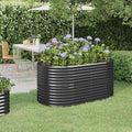 Garden Raised Bed Powder-Coated Steel Planter Box 59.8x31.5x26.8 in Wide and Deep for Outdoor Plants Vegetables Herbs and Flowers