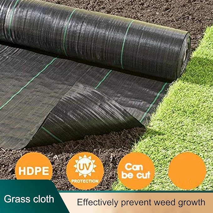 Weed Barrier Fabric Weed Membrane Garden Landscape Fabric Anti Grass Cloth Strong Breathable Plastic Mulch Thicker Ground Cover for Gardening(150cmx1000cm)