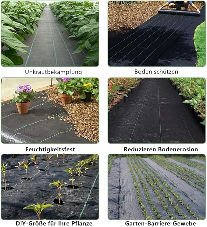 70g/2.46oz Driveway Fabric Heavy Duty Woven Landscape Fabric Garden Weed Barrier Fabric Weed Control Fabric Geotextile Fabric for Landscaping Ground Cover Weed Block Gardening Mat(0.6*10m)