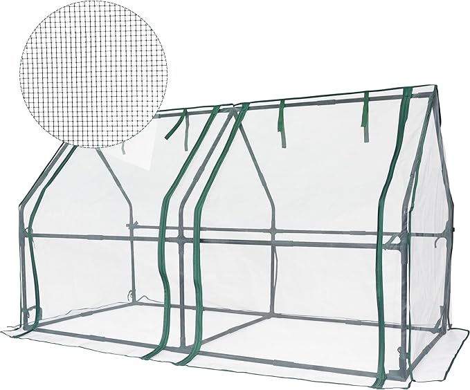 Gardzen Mini Greenhouse with Mesh Cover Portable Outdoor Greenhouse Enhanced Ventilation Ideal for Spring Summer &amp Fall 71.7(L) x36.2(W) x42.5(H)