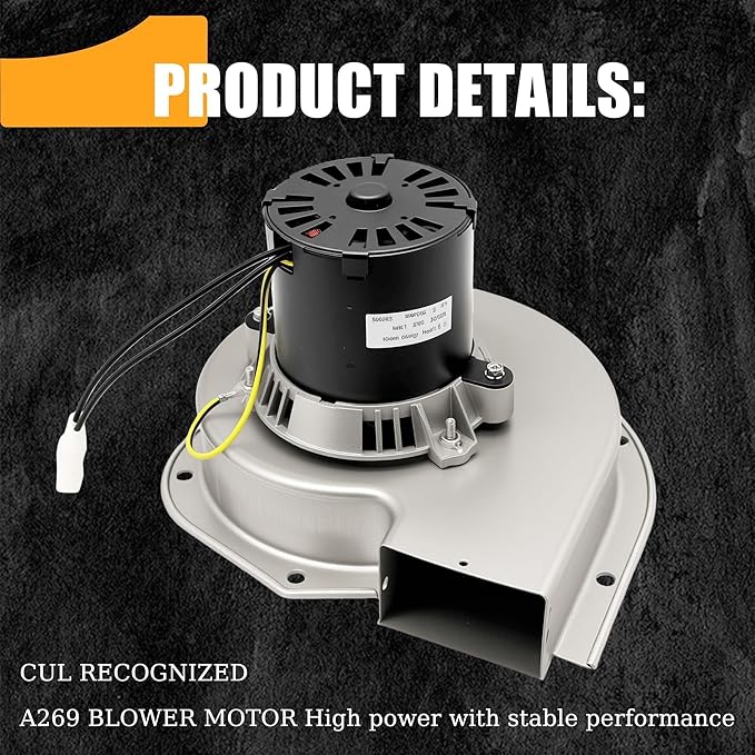 7021-7833 Furnace Draft Inducer/Exhaust Vent Venter Motor Draft Inducer Blower Motor Replacement for Fasco 7021-7833 7021-8928 7021-9731 Trane C661452P01 X38080029010 Dayton 41H449 Blower