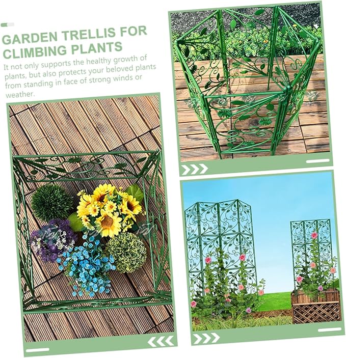 POPETPOP 6pcs Climbing Plants Trellis Support for Vines Grid Design for Roses and Morning Glory Easy to Install High for Garden Decor