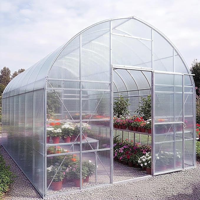Pangda Polycarbonate Greenhouse Panel 32.81 x 3.28 ft Polycarbonate Roofing Sheet Clear UV Resistant Greenhouse Film Clear Insulation Covering Panel for Gardening Farming Agriculture Canopy