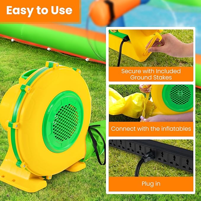 Costzon Air Blower 950W Bounce House Blower Pump Fan Commercial Inflatable Bouncer Blower 2620pa Air Blower for Inflatables Perfect for Inflatable Water Slide Jumper Bouncy Castle