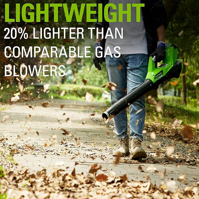 Greenworks 40V (115 MPH / 430 CFM) Brushless Axial Leaf Blower 2.0Ah Battery and Charger Included