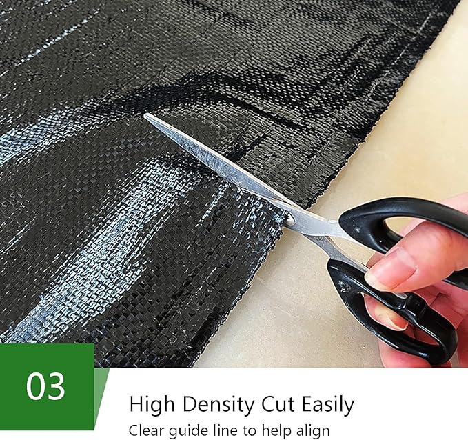 Weed Control Fabric Weed Membrane Heavy Duty Tear-proof Ground Cover Membrane Weed Barrier Mat High Permeability Ideal for Use in Patios Garden Flower Beds Landscaping(1.2 * 200m)