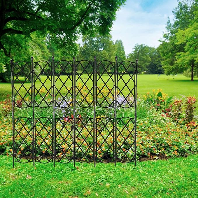 Yosoo Garden Trellis Plastic Coated Steel Expandable Flower Stand Supports Climbing Vines Indoor and Outdoor Use (2)
