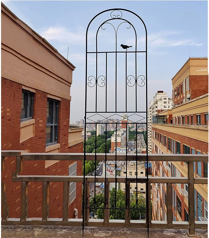 Garden Trellis Flower Stand 180cm 200cm Arched Outdoor Decoration with Bird Outdoor Rustproof Metal Support Fence for Climbing Plants Lawn Garden Backyard Patio(Size:200cm/78.7in)