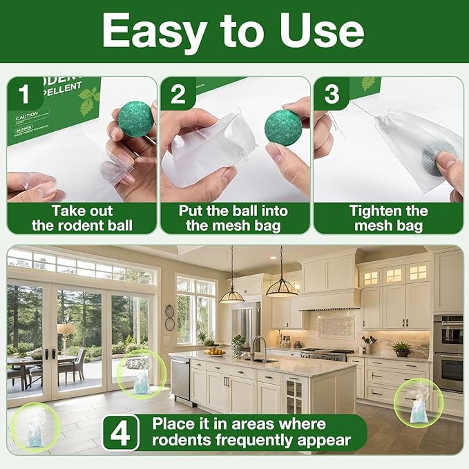 Mouse Rodent Repellent 25 Pack Peppermint Oil Mouse Traps for Rat Mice Ant Roach Spider Squirrel Nature Mouse Deterrent for Indoor Outdoor Use for Garden &amp Home Family &amp Pet Safe