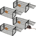 Qualirey 4 Pcs Humane Rat Trap Chipmunk Squirrel Rodent Foldable Mouse Trap Small Live Animal Mouse Voles Hamsters Live Cage Rat Cage for Mice Easy to Catch and Release 9.4 x 4.7 x 4.7 Inches