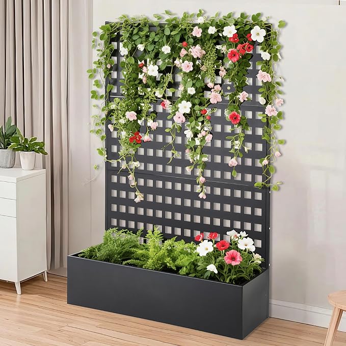 CABIHOME Steel Raised Garden Bed - Large Steel Planter Box Anti-Rust Metal Grow Box for Vegetables Patio Balcony Backyard