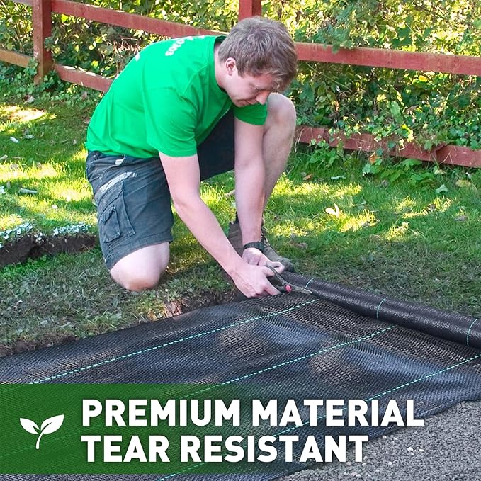3FT x300FT Heavy Duty Weed Barrier Fabric - Woven Polypropylene Weed Control Ground Cloth for Landscaping | Superior Permeability Tear-Resistant Landscape Fabric for Driveway Gardens Commercial Use