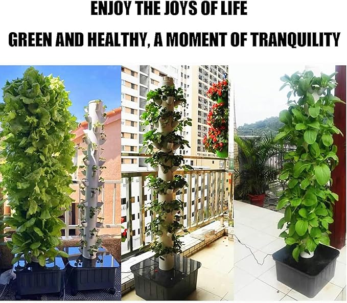 Hydroponic Growing Kit Hydroponics Growing System for IndoorFruits and Vegetables - Aeroponic Tower AdapterFlower &amp VegetablesSeeding Bed &amp Net Pots-//