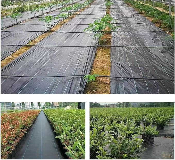 Weed Control Fabric Heavy Duty Weed Membrane Roll Tear-proof Weed Barrier Weed Barrier Mat High Permeability Ideal for Use in Patios Garden Flower Beds Landscaping(1.2 * 100m)