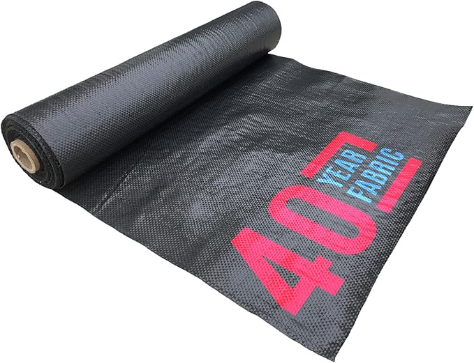 Sandbaggy 18 inch Landscape Fabric | 40 Year Fabric | for Weed Barrier Ground Cover Garden | Heavy Duty Commercial Grade | Approved by DOT | 18 in x 100 ft Roll Size (1 Roll)