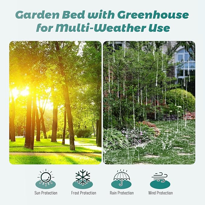 High Strength Planter Box with a Cover 73’’* 37’’* 36 Galvanized Raised Garden Bed 3 in 1 Garden Box Outdoor Planter Box for Growing Vegetables Flowers and Other Plants.
