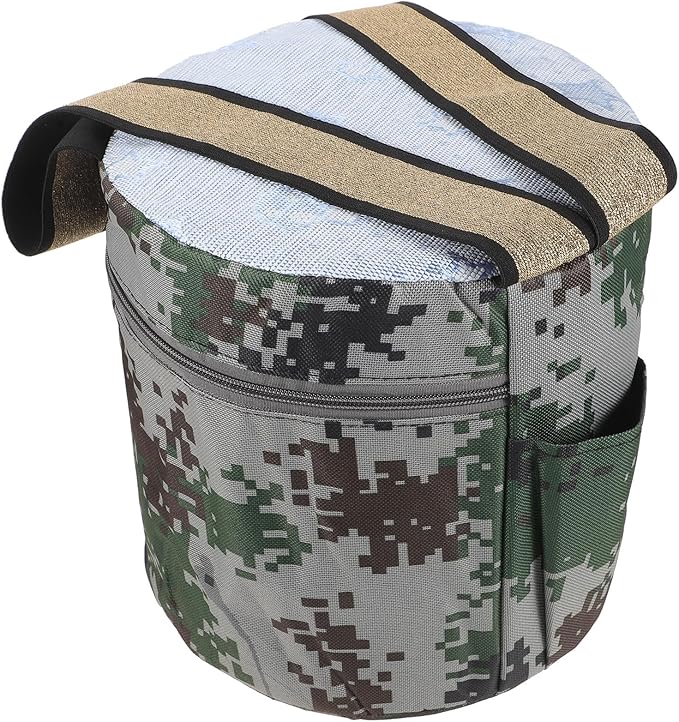 Portable Lightweight Foam Gardening Stool with 25cm Height and Storage Pocket Wearable Outdoor Workseat for Weeding and Field Gardening Tasks Random Style