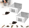 Eaglever Mouse Trap Eaglever Rat Trap Stainless Steel Automatic Mousetrap Automatic Rat Trap Automatic Mouse Trap Easy to Set Mice Catcher for Indoor and Outdoor (2 PCS)