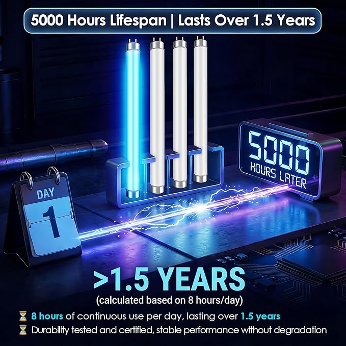 4 Pack 20W Bug Zapper Light Bulb Replacement Compatible with Aspectek 40W Bug Zapper - T8 UV Light Tube with 5000 Hour Lifespan 23Inch Long for Large Electronic Insect Killers