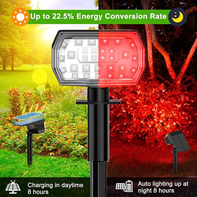 Color Changing Solar Spot Lights Outdoor 8 Pack&amp Solar Spot Lights Outdoor 8 Pack 57 LED Warm White