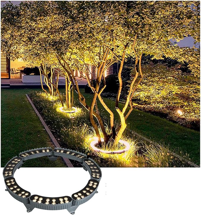Tree Hugging Lights AC220V LED Ring Tree Spotlights IP65 Waterproof Outdoor Lighting Garden Courtyard Colored Landscape Lamp(B-Purple1PCS(12W))
