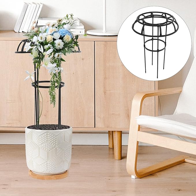 Metal Plant Climbing Trellis and Support Bracket for Garden Vines Outdoor Iron Vine Climbing Rack with Umbrella Shape for Patio and Lawn