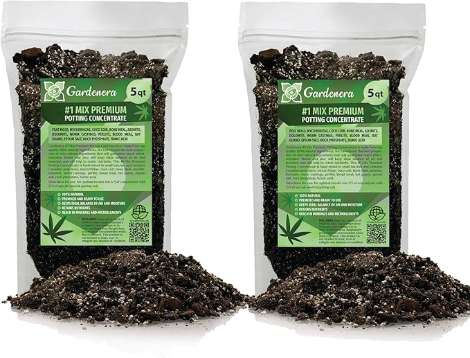 Gardenera Premium Happy Plant Organic Potting Soil Mix - High-Yield Formula for Thriving Container Gardening and Hydroponic Plants - 10 QUARTS