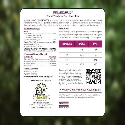 Flowering Bloom Booster Plant Enhancer – Arginine-Powered Growth Formula for Explosive Bloom &amp Fruit Set | Prime2Bud Ideal for Garden Flowers &amp Fruit-Bearing Vegetables (1 Pounds)