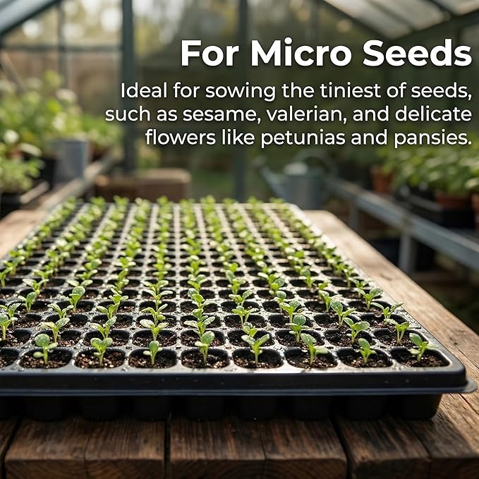 Gardzen 10 Pack 200 Cell Seed Starter Trays 1.5 Deep Plug Tray for Seedlings Durable Seedling Trays with Drainage Holes Fit Standard 1020 Drip Tray
