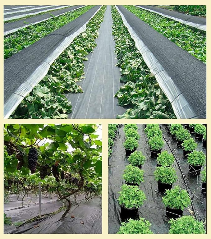 Weed Control Membrane UV Stabilised Ground Cover Membrane Trimmable Black Woven Roll Weed Barrier Perfect for Gardens Patios Flower Beds Landscaping(1.5 * 100m)