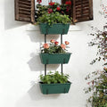 OYEAL Railing Planter Box 3 Tier Vertical Window Boxes Planter Raised Garden Bed