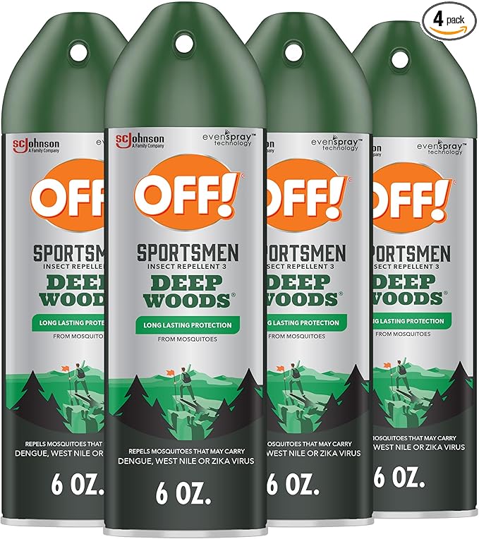 OFF! Sportsmen Insect Repellent III Deep Woods Spray for Hunting Camping and Fishing 6 Ounce (Pack of 4)