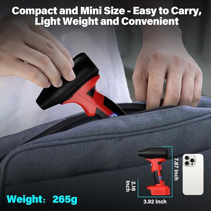 Cordless Leaf Blower 130000 RPM High Speed Jet Fan Compatible with Craftsman 20V Battery Lightweight Handheld Electric Blower for Lawn Care Yard Patio Dust &amp Debris Cleaning