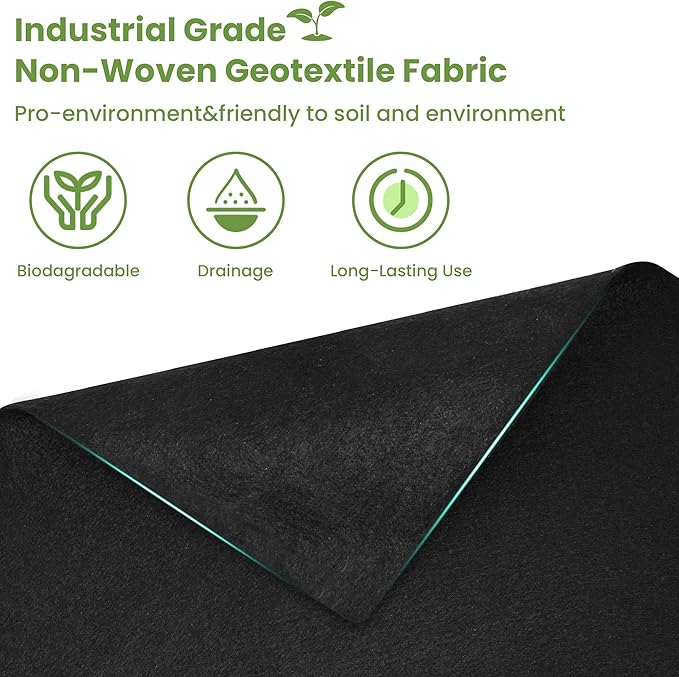 Premium 6oz Landscape Fabric3ft x 200ft Pro Garden Weed Barrier-Durable &amp Heavy Duty Weed Block Gardening Mat Easy Setup &amp Superior Weed Control Eco-Friendly &amp Convenient Design- Non Wo