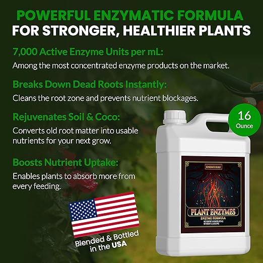 Humboldts Secret Plant Enzymes | 7000 Active Units per mL | Root &amp Soil Enzyme Additive for Hydroponic and Aeroponic Systems | Boosts Growth and Root Strength for Maximum Nutrient Uptake | 16 Oun