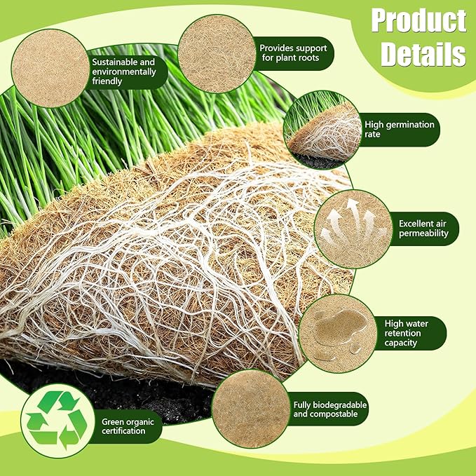 1 Roll 10 X 236Microgreen Grow Mat Hydroponic Grow Pads Natural Fiber Grow Mats Microgreens Growing Kit Indoor Organic Production for Wheatgrass Sprouts Starter Tray