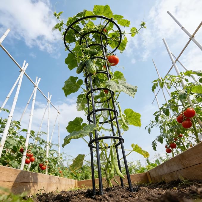 Garden Trellis for Climbing Plants 82.7 Inch Adjustable Garden Obelisk Outdoor Flower Trellis Cage for Roses Clematis Vines in Patio or Containers