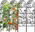 Amagabeli 4 Pack Garden Trellis for Climbing Plants Outdoor 46 x 15 Rose Wrought Iron Trellis for Vine Vegetable Flower Ivy Cucumber Decorative Trellis Black