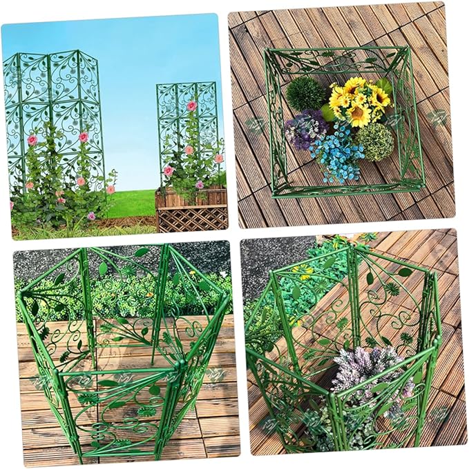 POPETPOP 6pcs Climbing Plants Trellis Support for Vines Grid Design for Roses and Morning Glory Easy to Install High for Garden Decor