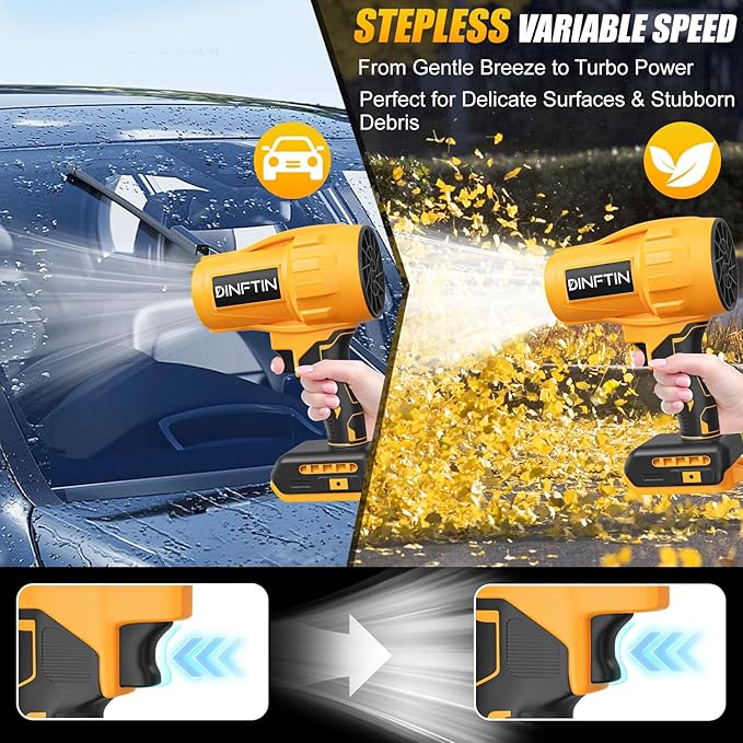 Brushless Cordless Leaf Blower Compatible for DeWalt 20V Battery(Tool Only) 125MPH 430CFM Variable Speed Turbo Blower Lightweight Handheld Blower for Lawn Garage Snow Patio
